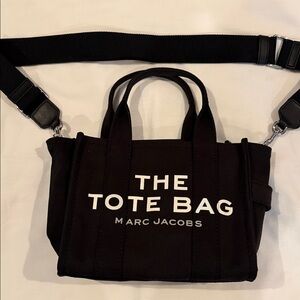 Marc Jacobs Black Mini Tote with White Text